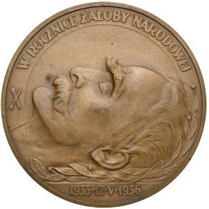Medal, Józef Piłsudski - rocznica śmierci 1936 r.