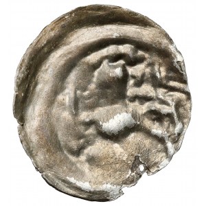 Lesser Poland (1200–1240), Brakteate — Half-figure with a sword and a banner