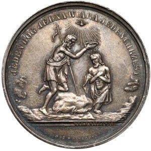 Silver Baptismal Medal - In Commemoration of Baptism - Witkowski / Bitschan