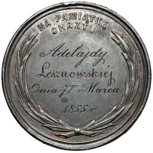 Silver Baptismal Medal - In Commemoration of Baptism - 1855 - Majnert