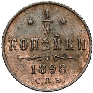 Russia, Nicholas II, 1/4 kopeck, 1898
