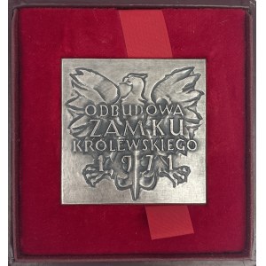 Plakieta SREBRO odbudowa Zamku Królewskiego 1971