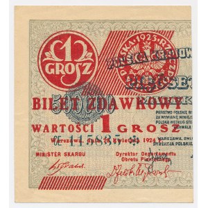 1 grosz, 1924 – left half – CE