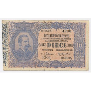Italy, 10 Lire, 1923