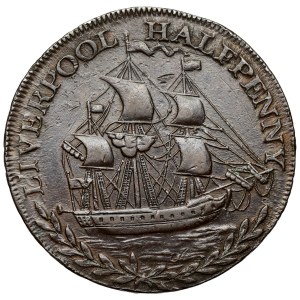 United Kingdom, Liverpool, Halfpenny (1794–1795) — Richard Howe