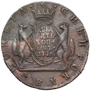Rosja, Katarzyna II, 10 kopiejek 1776 KM - Syberia