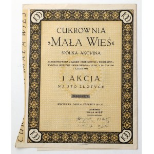 Zuckerfabrik „MAŁA WIEŚ“, 100 Złoty, 1931