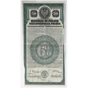 6% Dollar Loan in Gold, $50 Bond, 1920