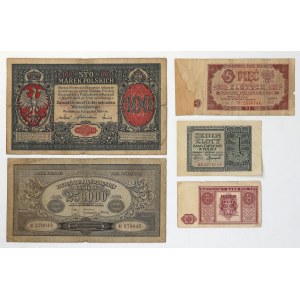 Set mit polnischen Banknoten von 1916 bis 1988, darunter die 100-mkp-Banknote mit dem General (11 Stück)
