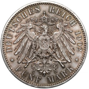 Sassonia, 5 marchi 1902-E - emissione postuma