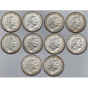 Holandská pomoc Poliakom, 2,5 guldena, 1959 – kontrznačka POLSKÉHO ORLU – balíček (10 ks)