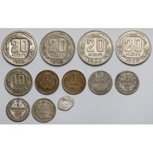 Rosja / ZSRR, od Łezki do 20 kopiejek - zestaw (12szt)