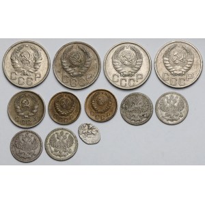 Rosja / ZSRR, od Łezki do 20 kopiejek - zestaw (12szt)