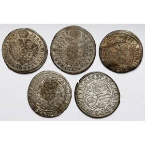 Austria, 3 kreuzer 1637–1718 – set (5 pieces)