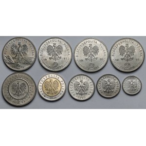 2 złoty del 1995 + monete circolanti - set (9 pezzi)