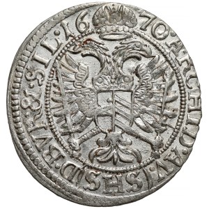 Silesia, Leopold I, 3 kreuzer, 1670 SHS, Wrocław