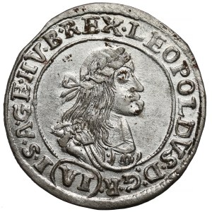 Maďarsko, Leopold I., 6 krejcarov, 1671 KB