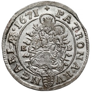 Maďarsko, Leopold I., 6 krejcarov, 1671 KB