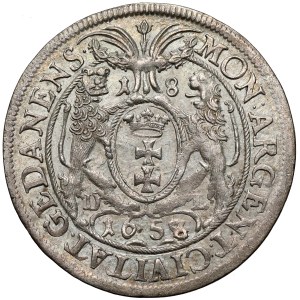 John II Casimir, Ort, Gdańsk, 1658 DL—a reissue from 1657