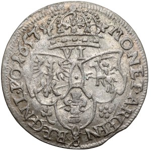 Ján II. Kazimír, Šiestak, Krakov 1657 / 56 IT – veľmi pekná