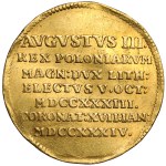 August III Sas, ZŁOTY żeton koronacyjny wagi 2 dukatów 1734, Drezno