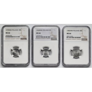 5, 10 und 20 Groschen 1968–1985 – Set (3 Stück)