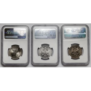 5 zlotych, 20 zlotych, and 100 zlotych, 1974, 1988 – set (3 pieces)