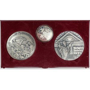 Medaily a 10 zlotých z roku 2000 – Millenium – sada (3 ks)