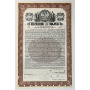 3% Stabilization Loan Series Dollar Bond, $100 Bond, 1937