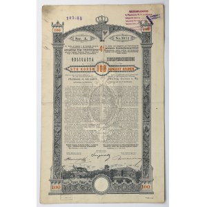 Królestwo Galicyi ... 4% Poż. Obligacja 1893 r. - 100 kr