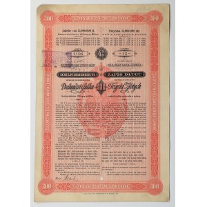 Karol Ludwik's Galician Railway, 4% DEBT SECURITY (bond) 300 zł 1890