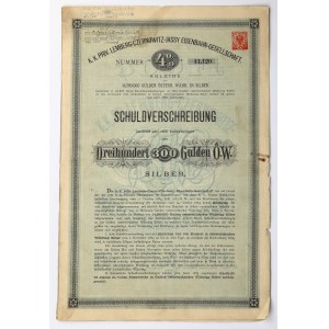 Lviv–Cheniovtsy–Iasi Railway, 4% Bond for 300 guilders, 1884 – taxed issue
