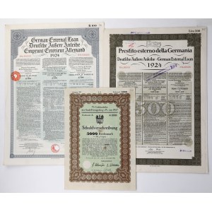 Germany - Set of Securities, 1924–1926 (3 pieces)