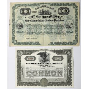USA, zestaw papierów wartościowych (5szt)