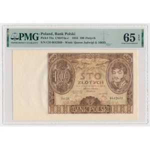 100 zlotych, 1934 - Ser. C.H. - a period between the letters of the series