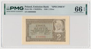 WZÓR 2 złote 1940 - C 0000000