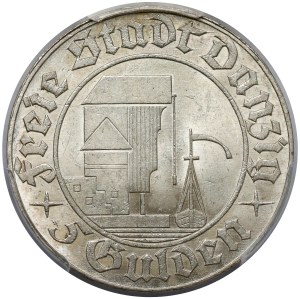 Gdańsk, 5 guldenów 1932 Żuraw - OKAZOWY