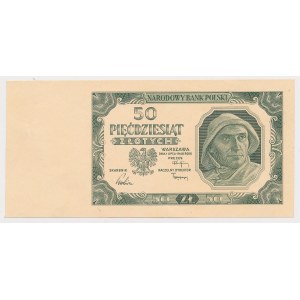 TEST PRINT 50 złotych 1948 — the steel engraving of the main layer of the obverse alone