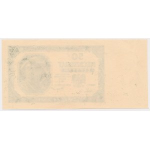 TEST PRINT 50 złotych 1948 — the steel engraving of the main layer of the obverse alone