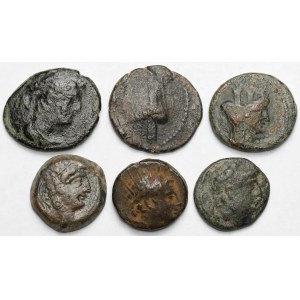 Grecia, monete di bronzo - set (6 pezzi)