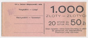 Banderola od paczki 50 złotych - Okupcja