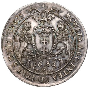 Jan III Sobieski, Talar Gdańsk 1685 DL - odbitka w czystym srebrze - ex. Kałkowski