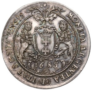 Jan III Sobieski, Talar Gdańsk 1685 DL - odbitka w czystym srebrze - ex. Kałkowski