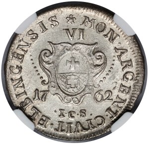 August III Sas, Szóstak Elbląg 1762 ICS