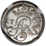 August III Sas, LUSTRZANY Szeląg Elbląg 1763 FLS - czyste srebro