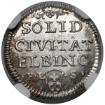 August III Sas, LUSTRZANY Szeląg Elbląg 1763 FLS - czyste srebro