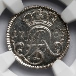 August III Sas, LUSTRZANY Szeląg Elbląg 1763 FLS - czyste srebro