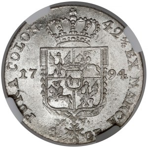 Poniatowski, 2-złoty coin, 1794 MV - 1/4 - beautiful