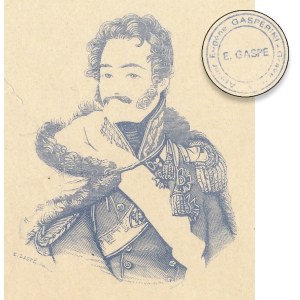 Poniatowski, 5 zlotych, 1919, Gaspe—main sheet, lined—with a GASPE postmark