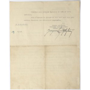 List do rytownika 20 złotych 1931 - PWPW do Gaspe